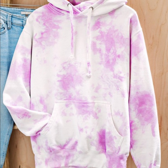 NEW lavender Tie dyed hoodie oversized S-3X Spring - Picture 3 of 7